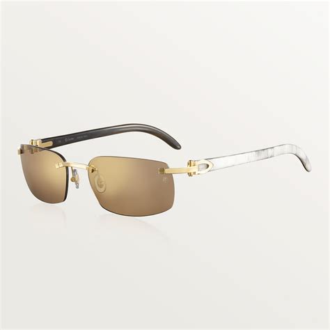 white cartier buffalo horn glasses